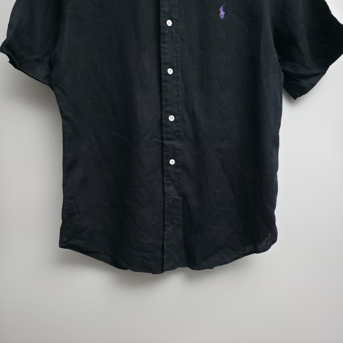 [M] 폴로 랄프로렌 블랙 린넨 반팔 셔츠 상품이미지3