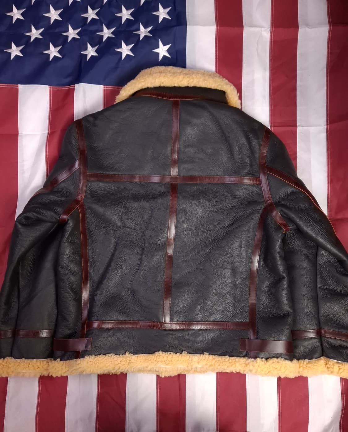 새제품 WW2 대전용 밀리터리 리얼레더 B-6 항공 폭격기 무스탕 상품이미지7