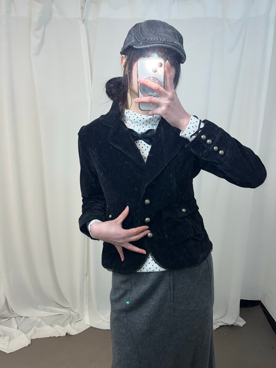 로맨틱 벨벳 레이스 블레이저 상품이미지3