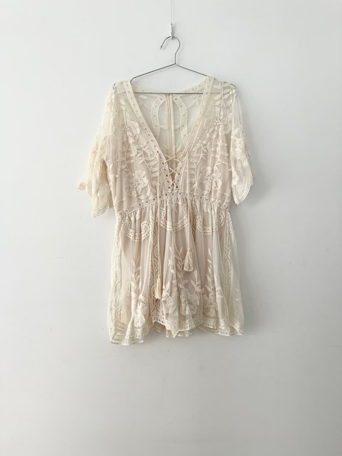 Palm sheer zip suit ops / ivory 상품이미지1