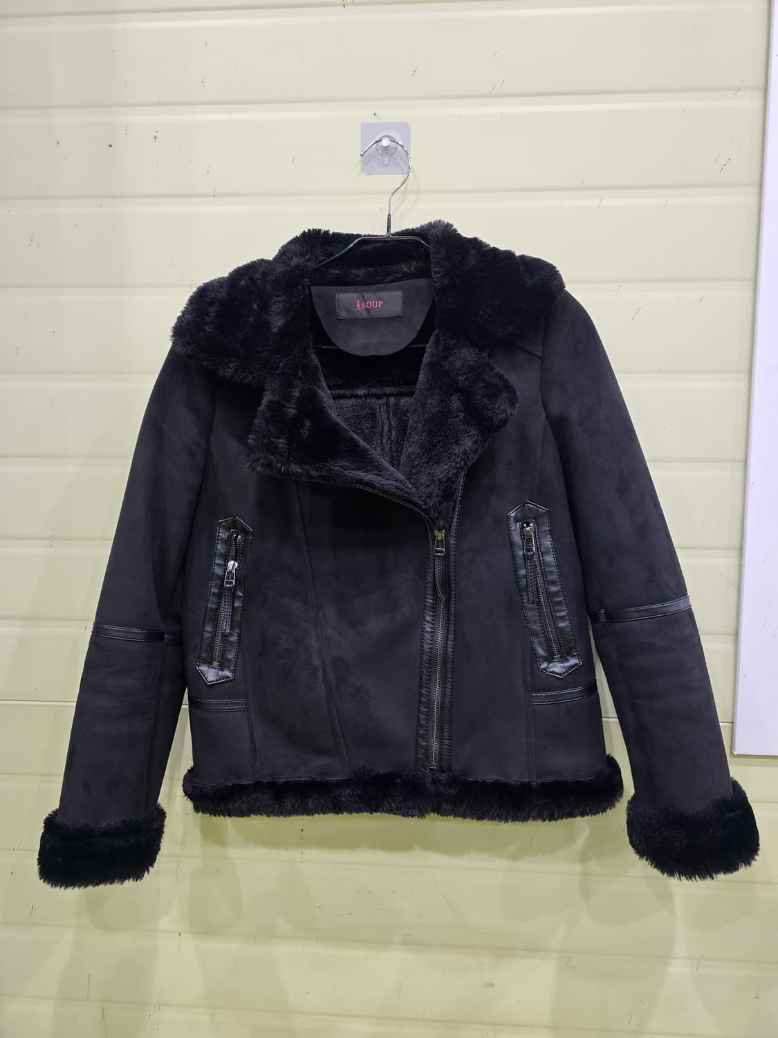 Soup 블랙 무스탕 라이더 자켓 55 상품이미지1