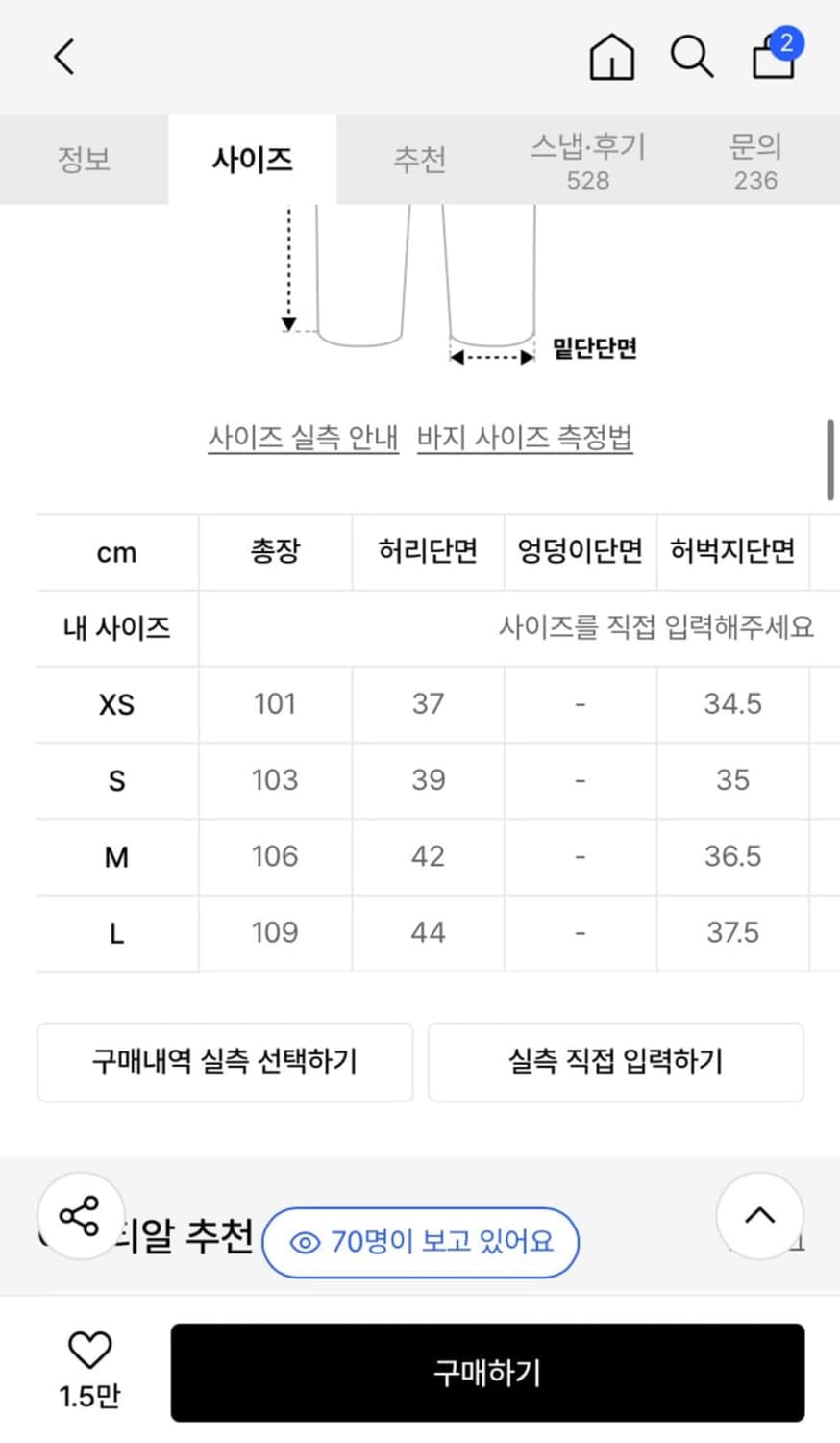이알티알 릴렉스드 셀비지 데님팬츠 s사이즈 상품이미지3