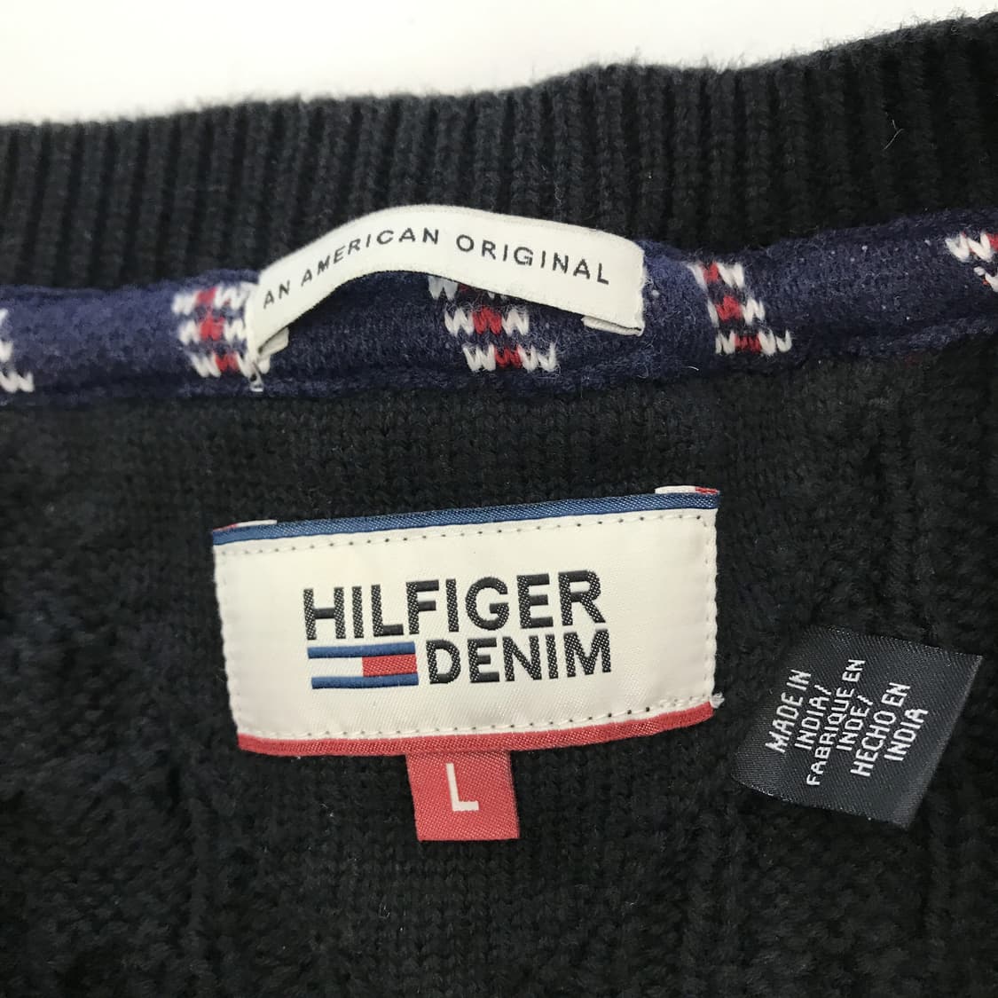 타미힐피거 체인 케이블 니트 블랙 [L] 상품이미지4