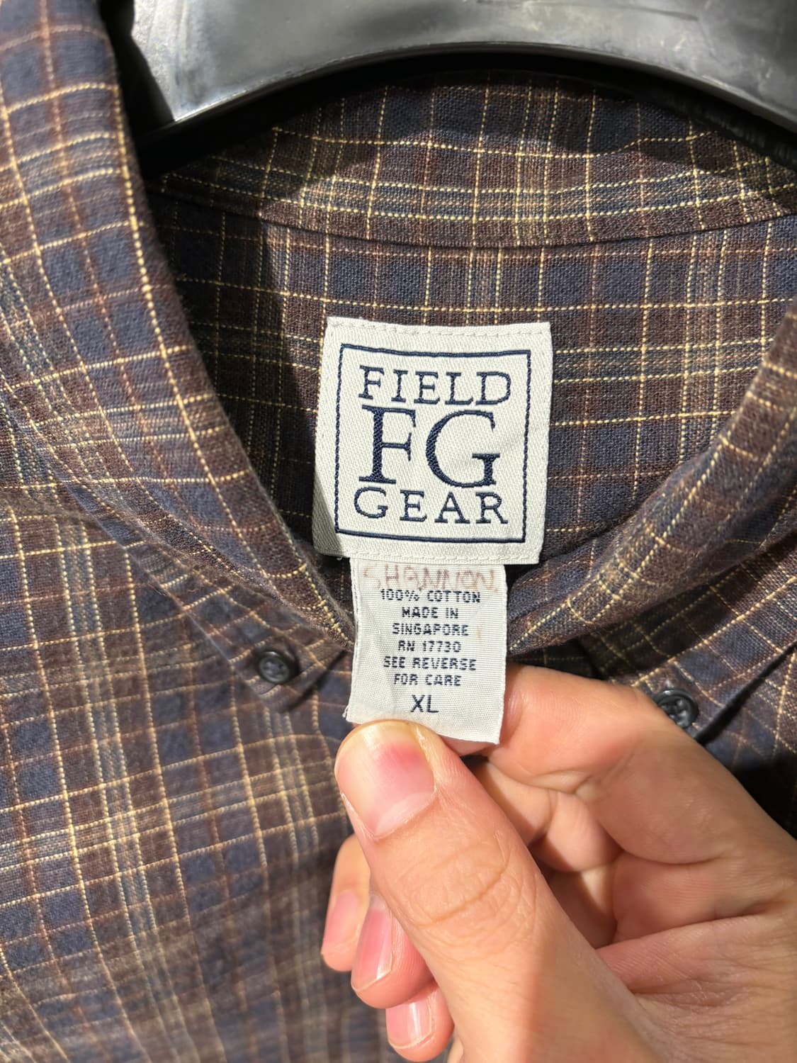 빈티지 브라운 체크 셔츠 상품이미지7