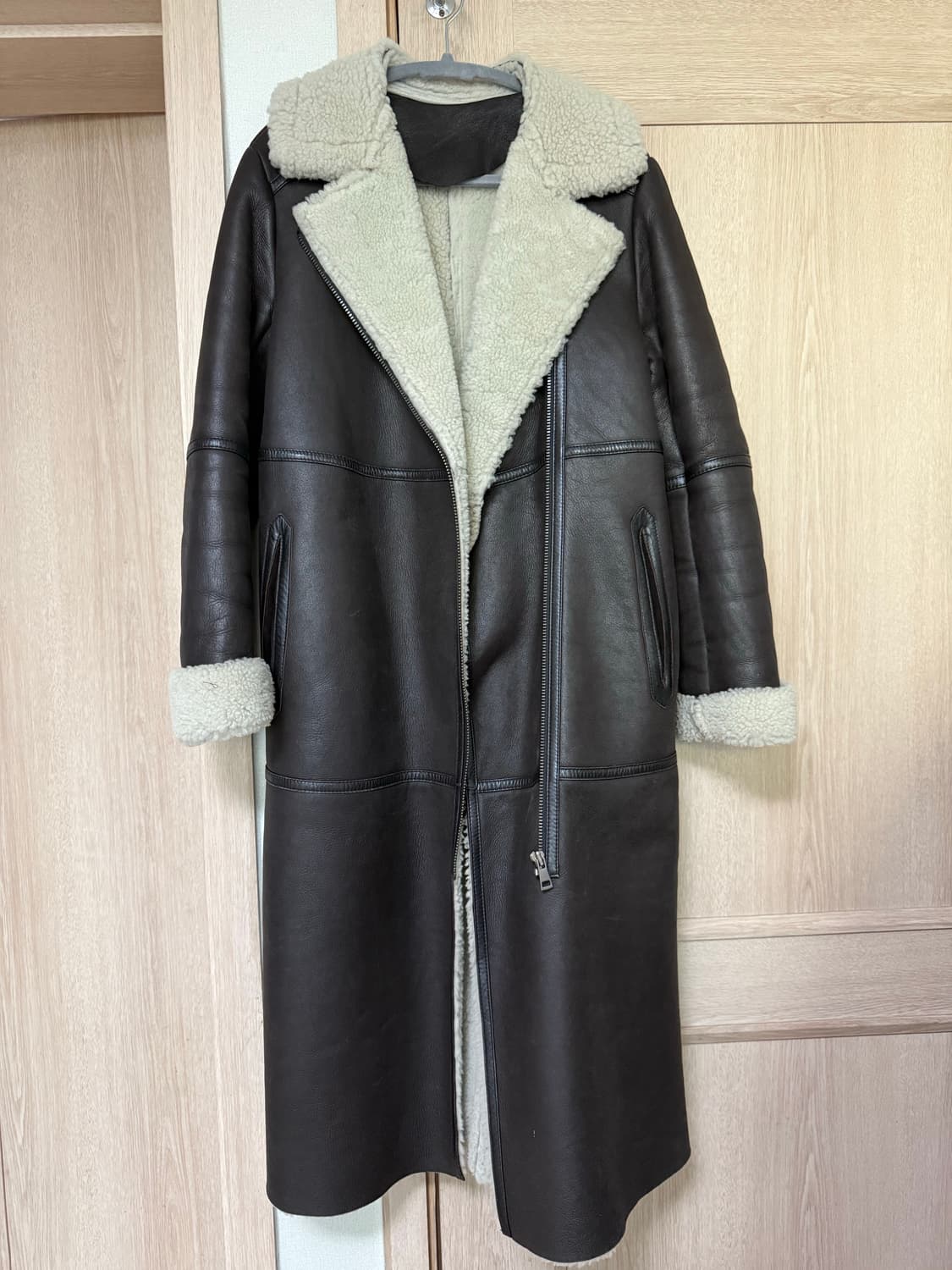 양가죽 무스탕 롱 코트 s~m 상품이미지1