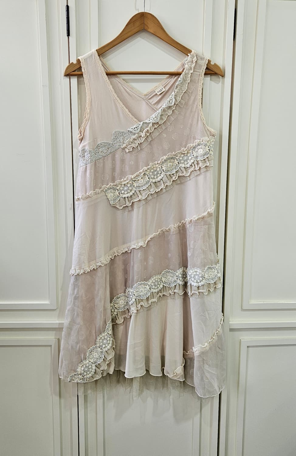 엑시즈 팜(axes femme) 레이스 레이어드 쉬폰 원피스 상품이미지1