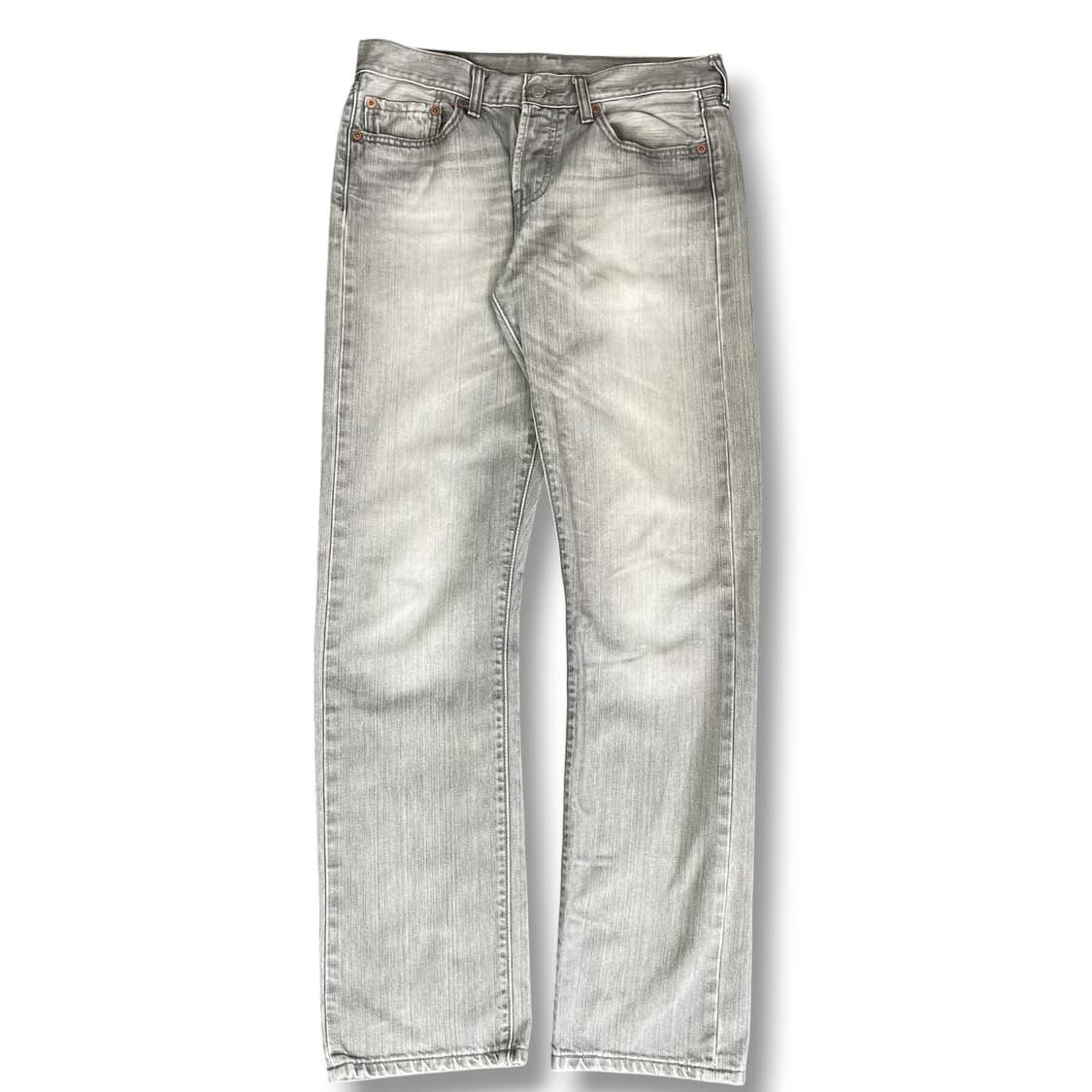 (27) 리바이스 501 27x32 연그레이 버튼플라이 워싱 데님팬츠 상품이미지1