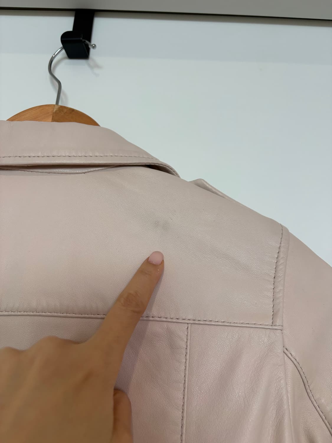 베이비핑크) 정품 올세인츠 여성 가죽 라이더 자켓 UK8  US4 EU3 상품이미지3