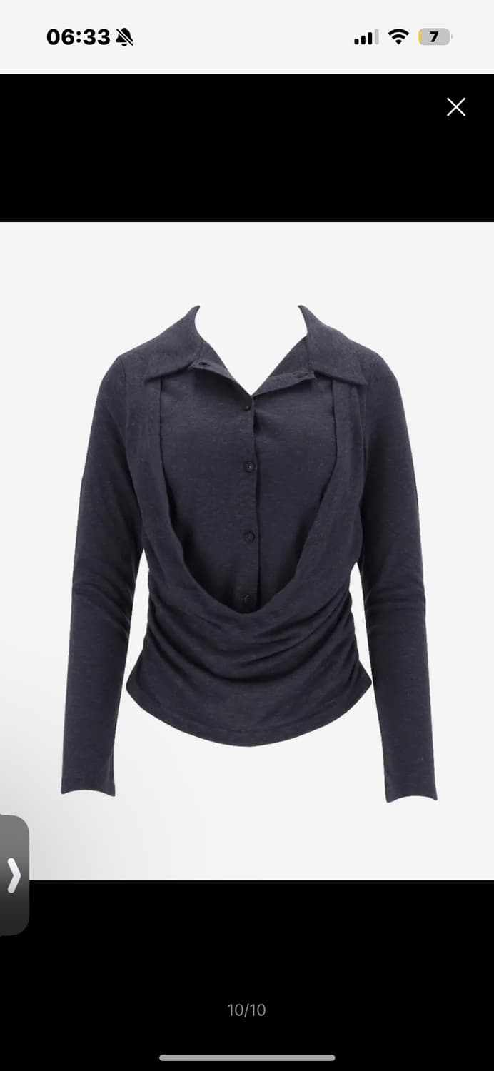 쎄쎄쎄 DRAPE SHIRT TOP (BLACK) 상품이미지3