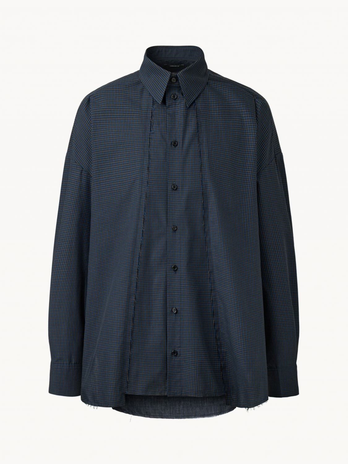 (M) Cmmawear Kogarashi 깅엄 체크 셔츠 navy 상품이미지1