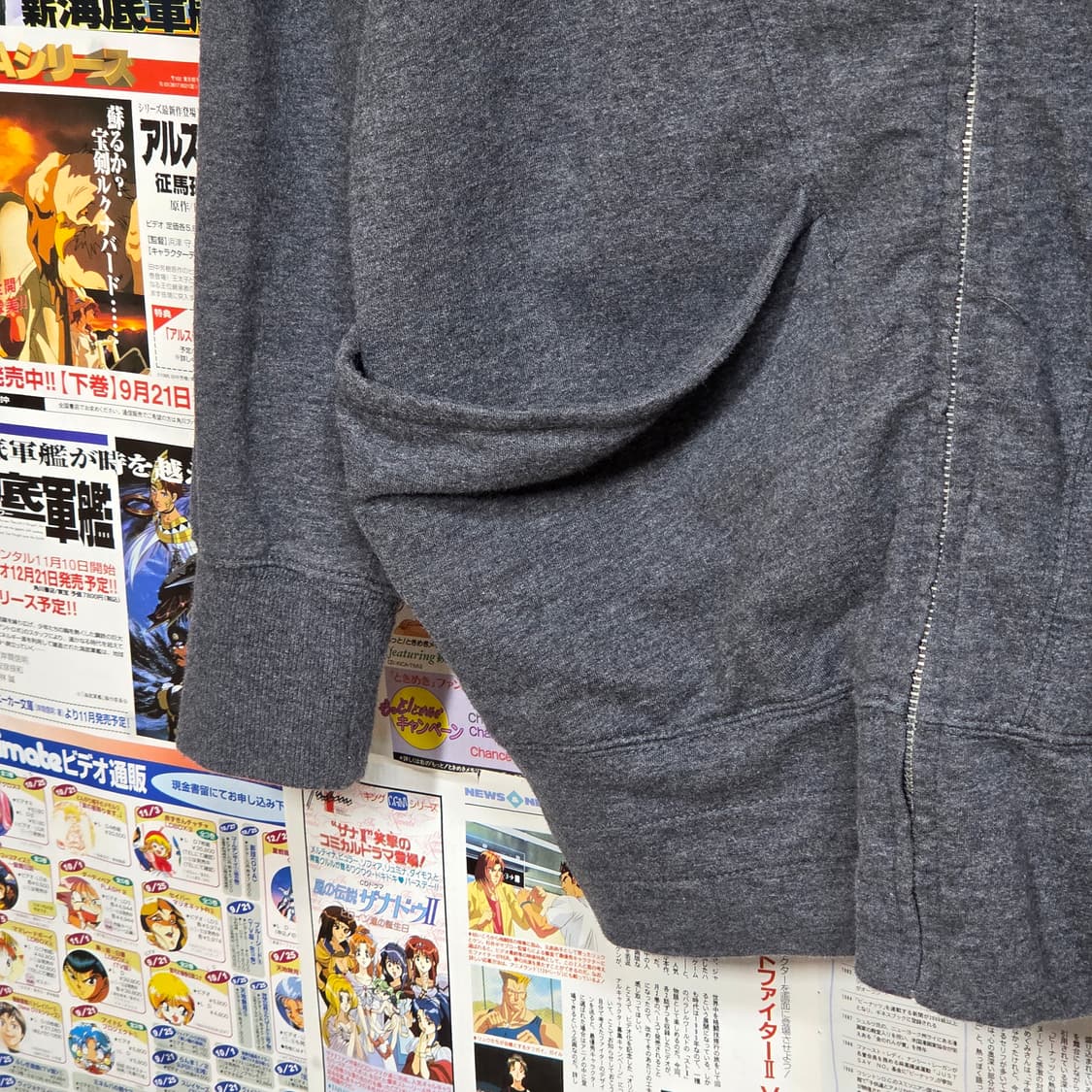 코데즈컴바인 Y2K 하이넥 그레이 후드집업 상품이미지4