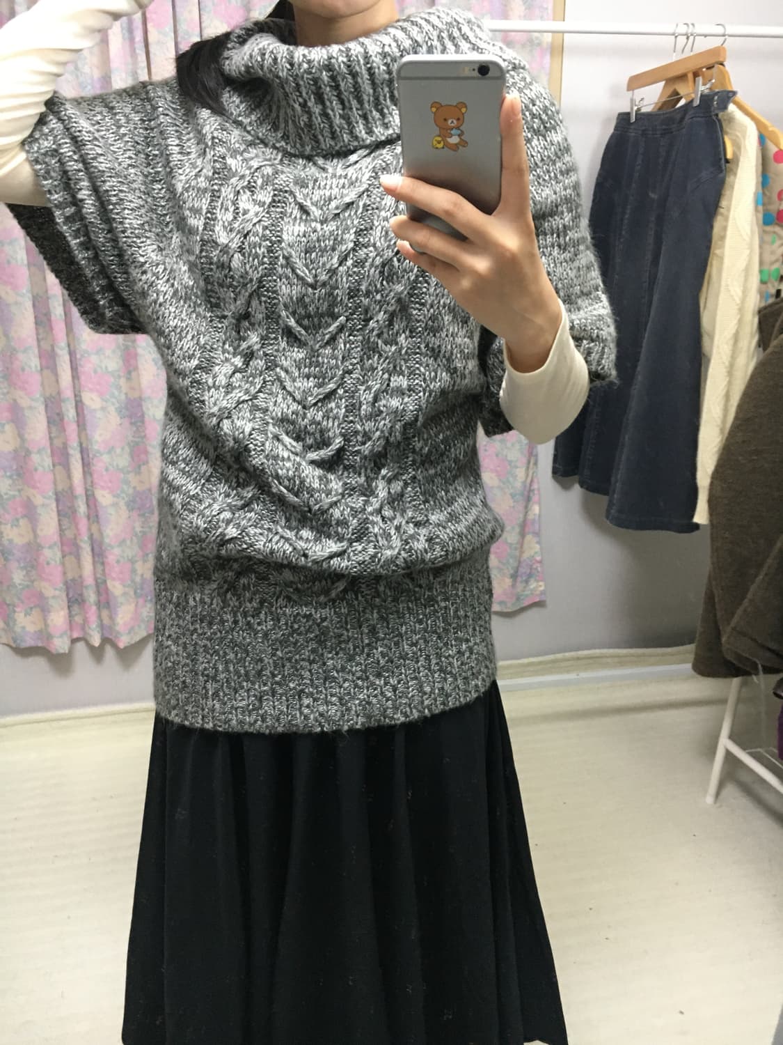 그레이 보카시 목폴라 니트 상품이미지3