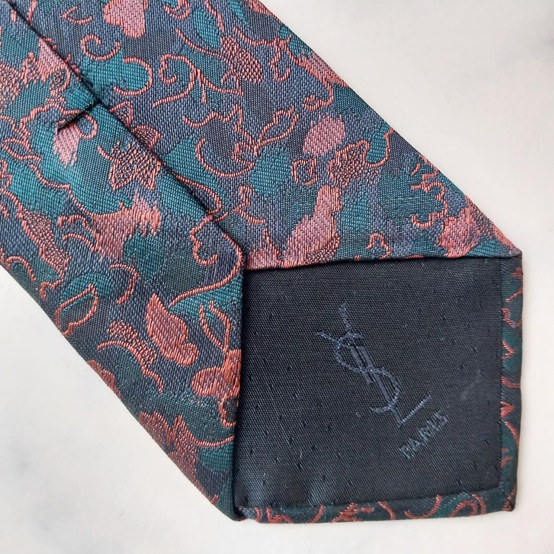 입생로랑 실크 청녹 오너먼트 넥타이 8.7cm A+등급 K1617
 상품이미지10