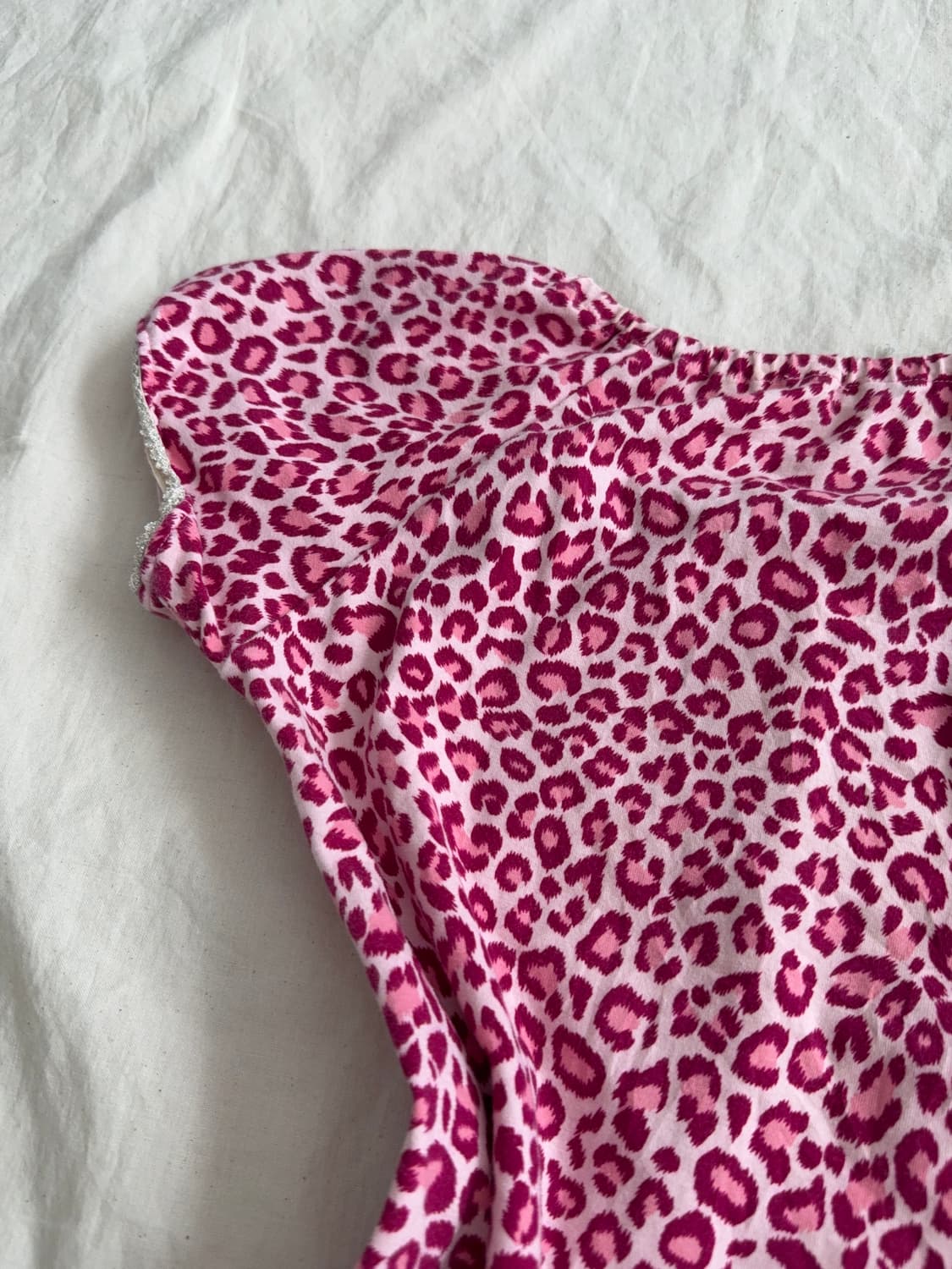 오네갸루 갸루 호피 오프숄더 딱붙 반팔탑 상품이미지5