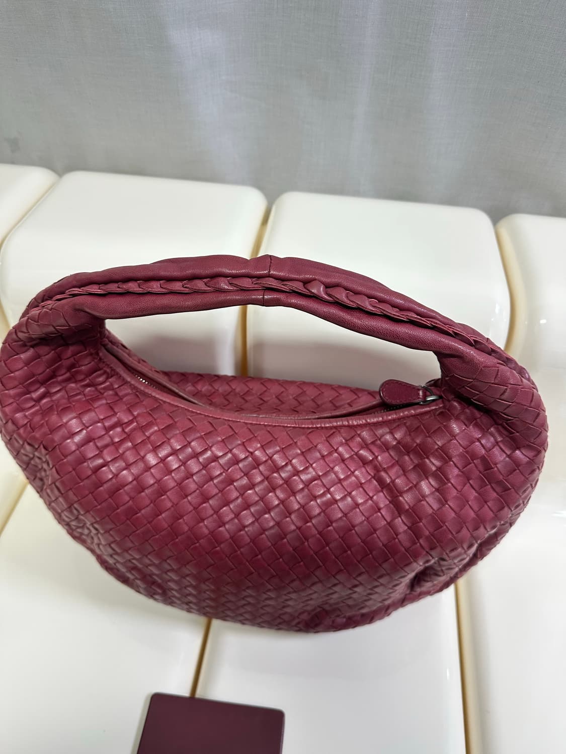 [A 정품] 보테가베네타 인트레치아토 호보백 버건디 상품이미지7