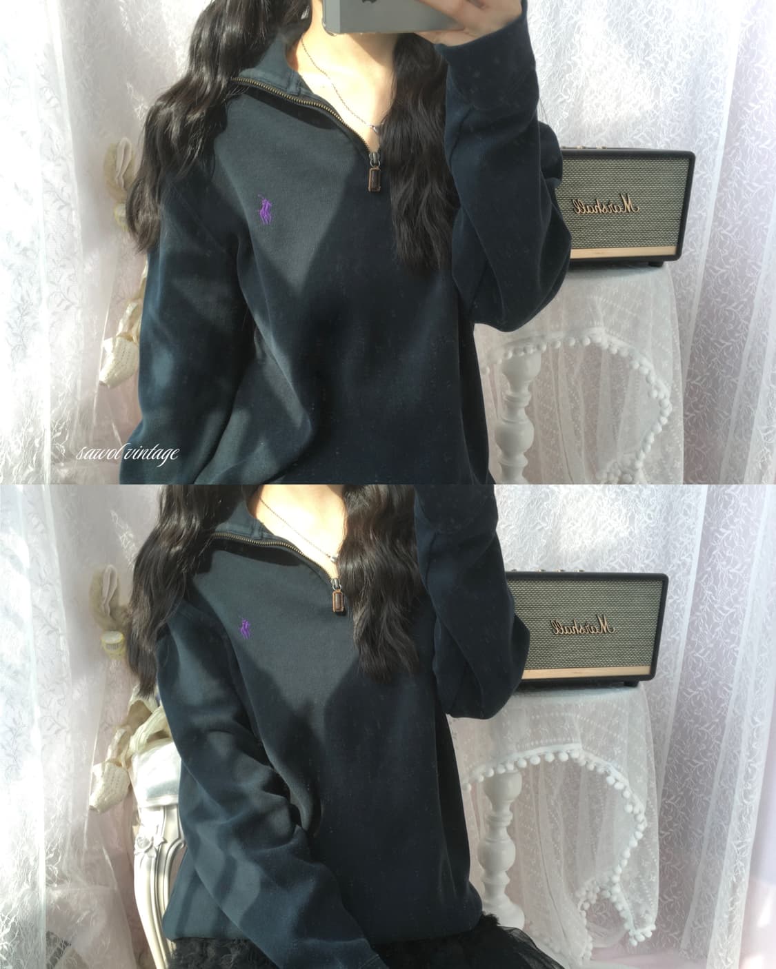 Polo half-zip knit 상품이미지1