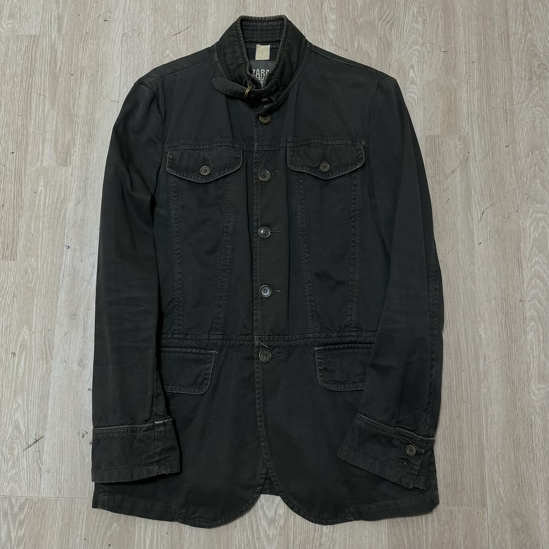 자라 넥비죠 버튼업 포켓 야상 필드자켓 [다크 차콜] M/95 상품이미지1