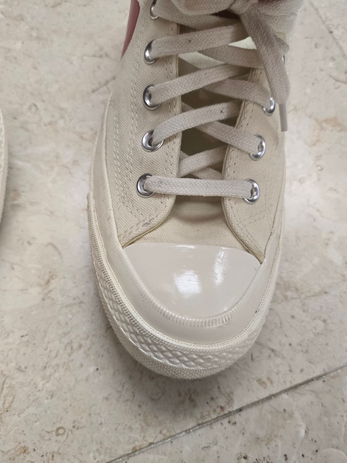 컨버스 척테일러 꼼데가르송 아이보리 UK7 상품이미지5