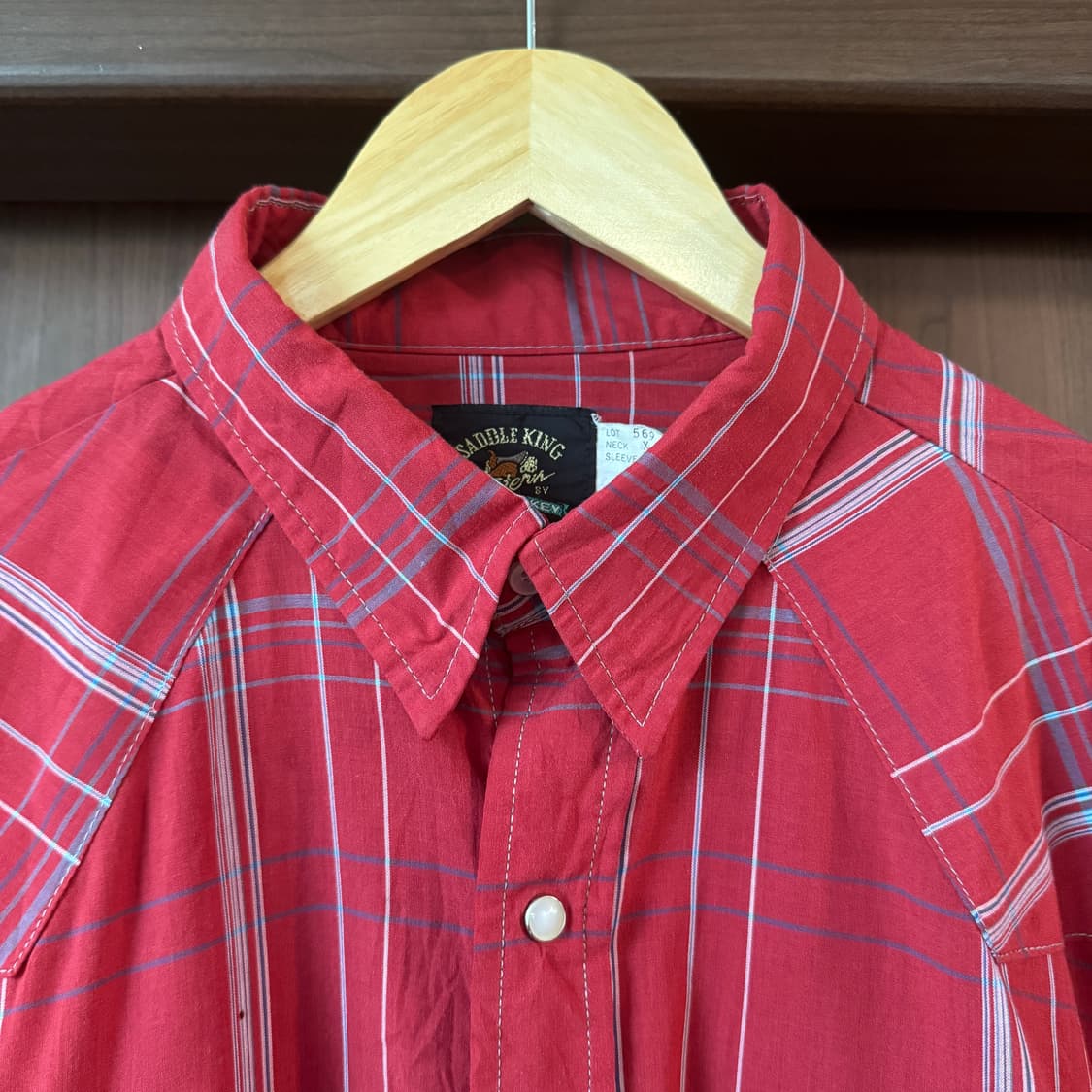 90s 새들킹 체크 웨스턴셔츠 XL 상품이미지7