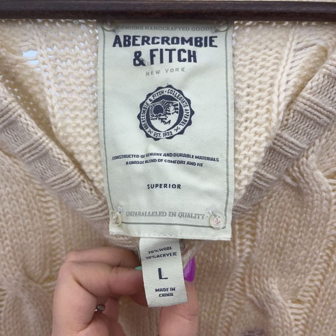 아베크롬비 폭닥 여리핏 꽈배기 케이블 울 니트 L C07224 상품이미지5