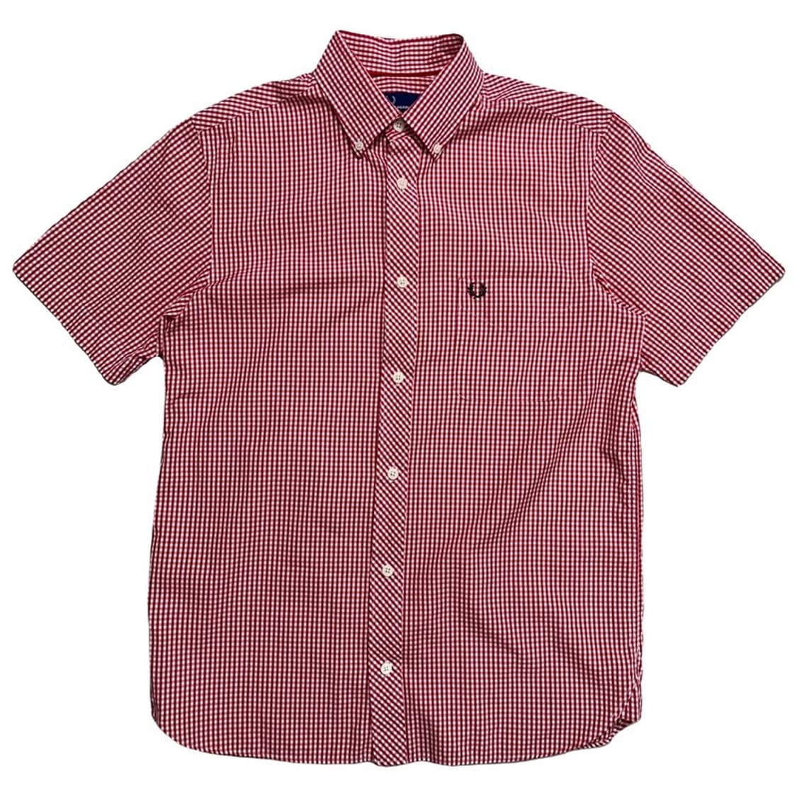 FRED PERRY 깅엄 반팔 셔츠 S 상품이미지1