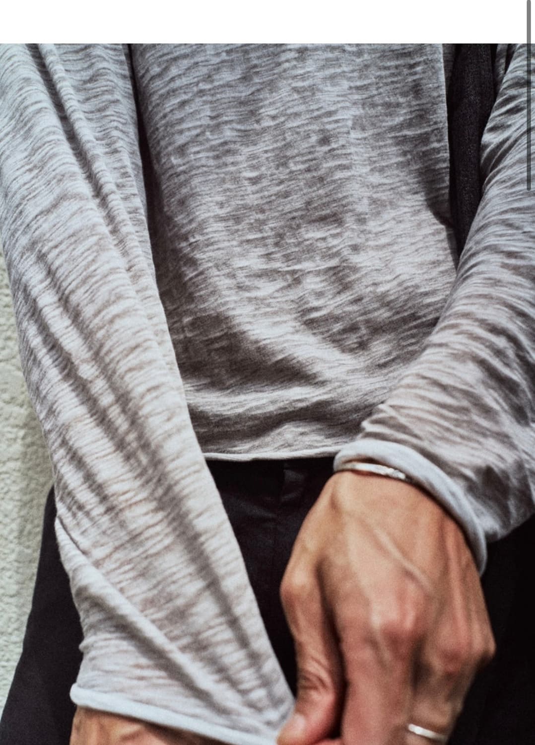 Textured roll long sleeve (3) grey 상품이미지1