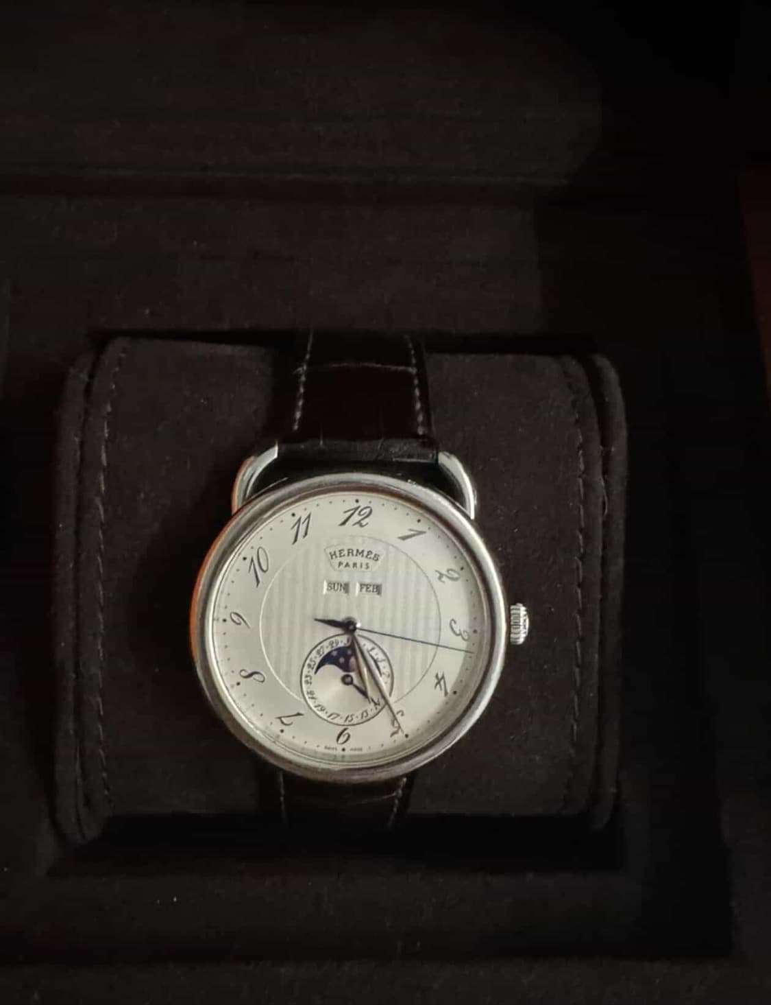 에르메스 아쏘 그랑 룬 43mm 문페이즈 시계 화이드 다이얼 상품이미지1