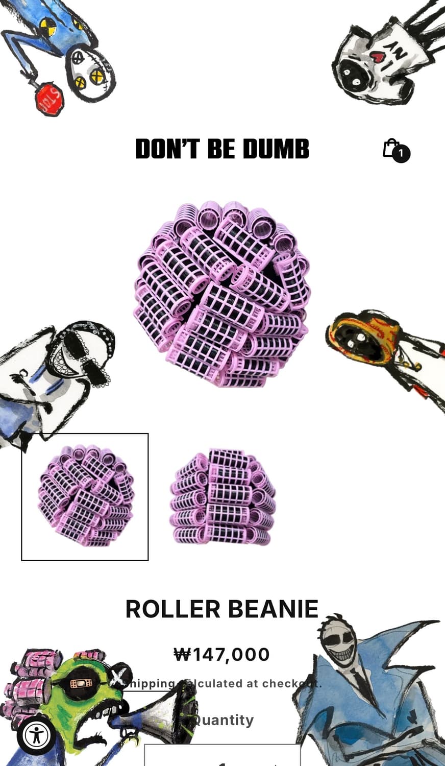 구매글)돈비덤 헤어롤 비니 상품이미지1