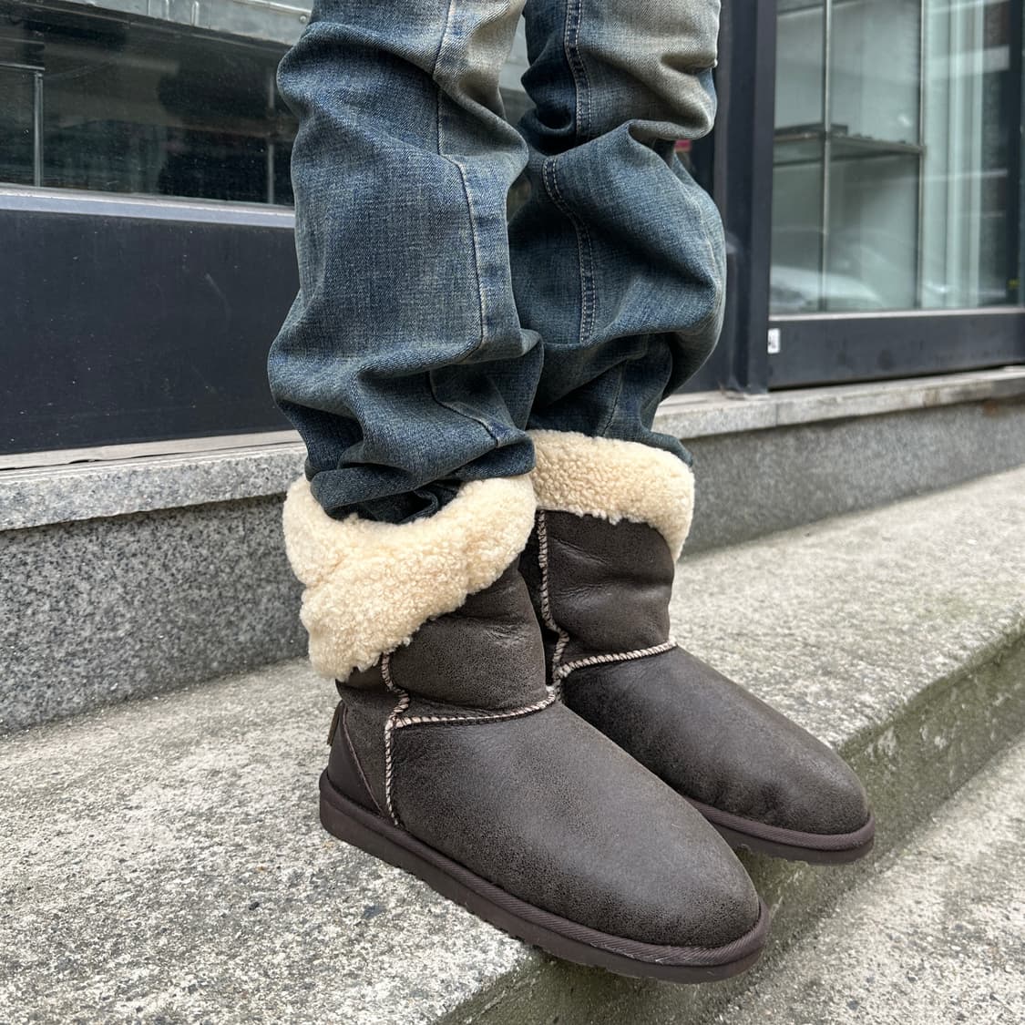 00s 쿨라부라 숏 시어링 앤 스웨이드 어그 부츠 상품이미지7