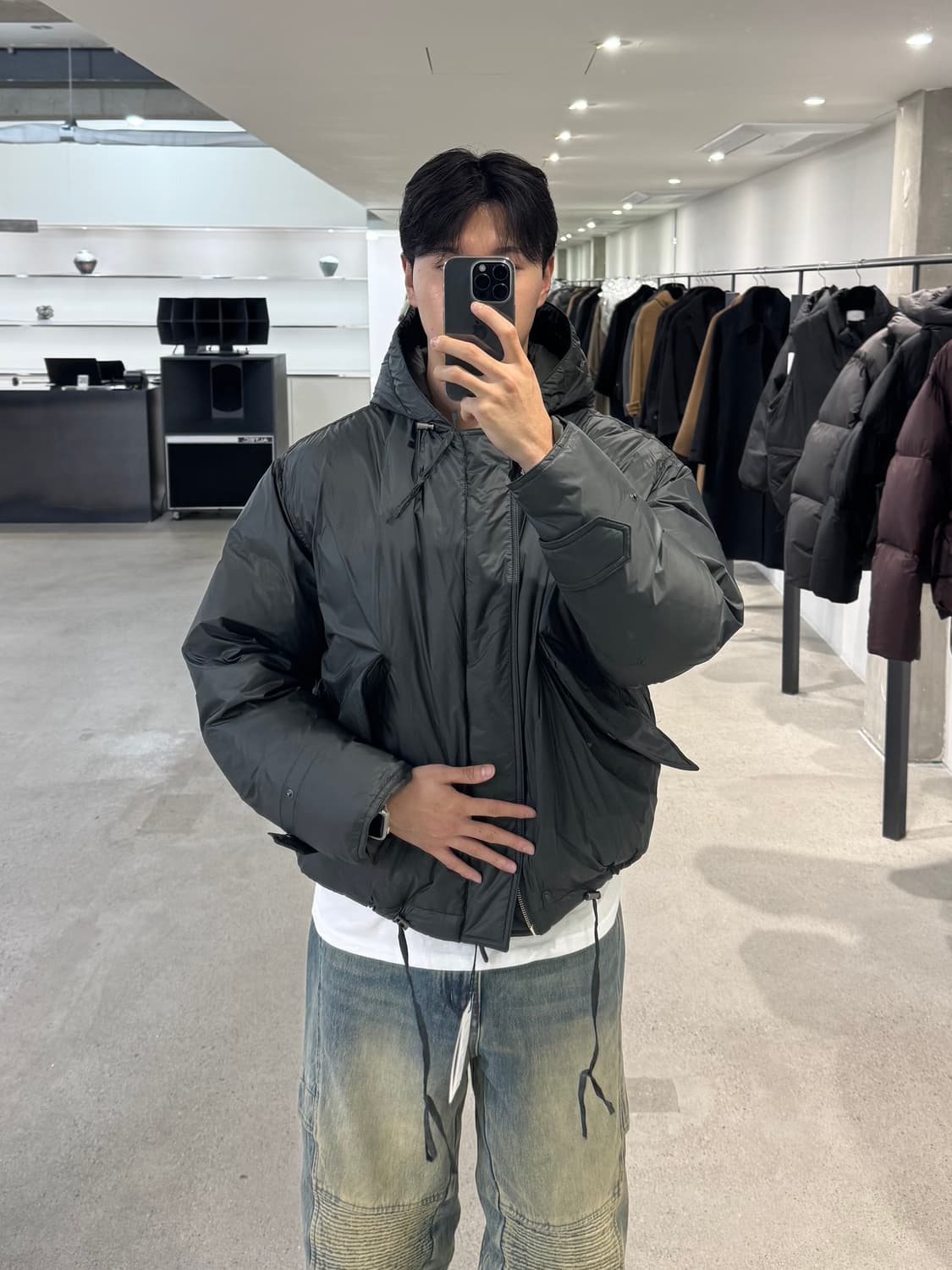 youth m-51 puffer down olive m사이즈 상품이미지2