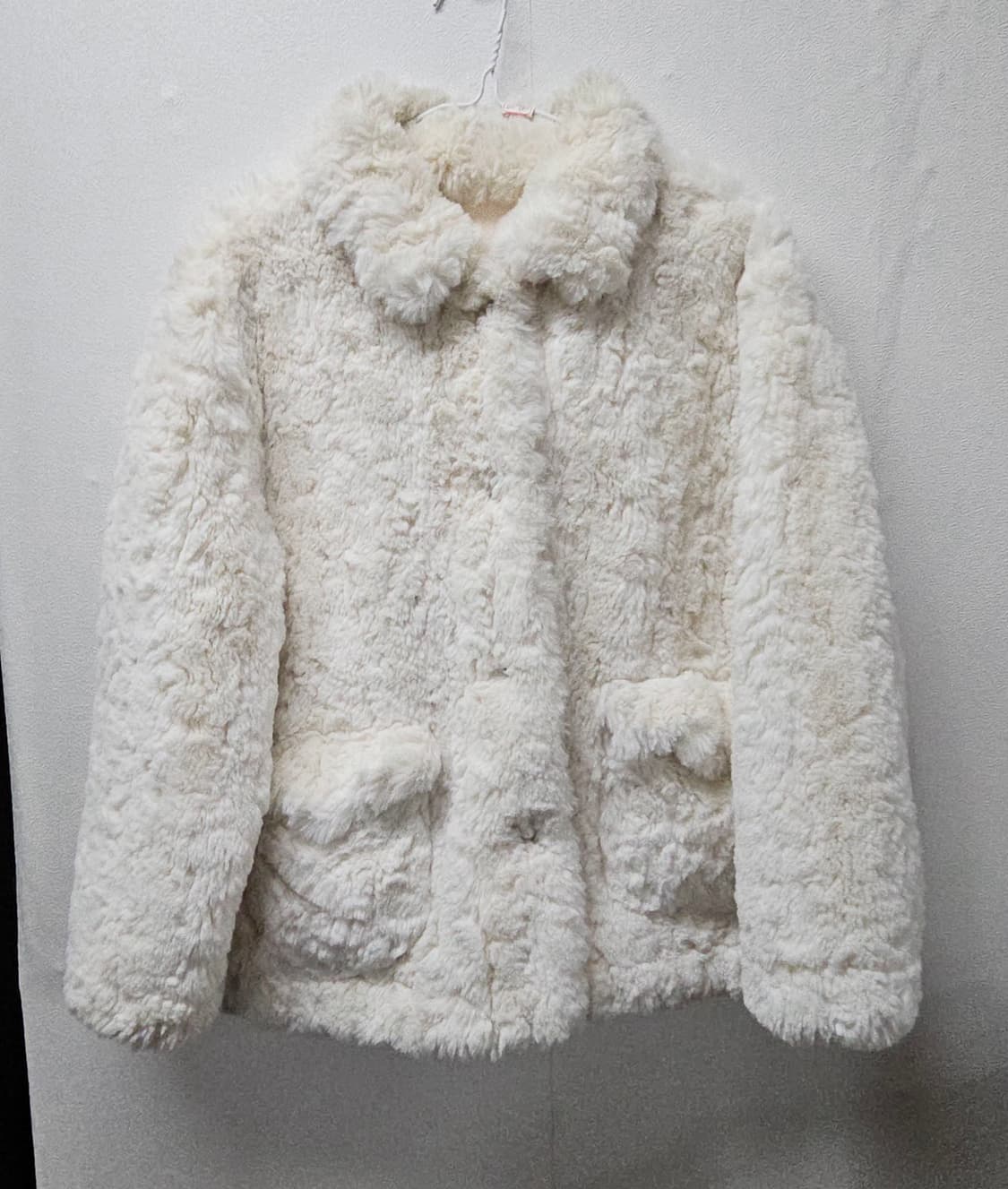 아이보리 시어링 퍼 코트  L 상품이미지1