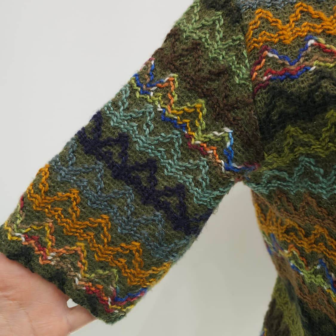 빈티지 컬러믹스 지그재그 반폴라 반팔니트 상품이미지6