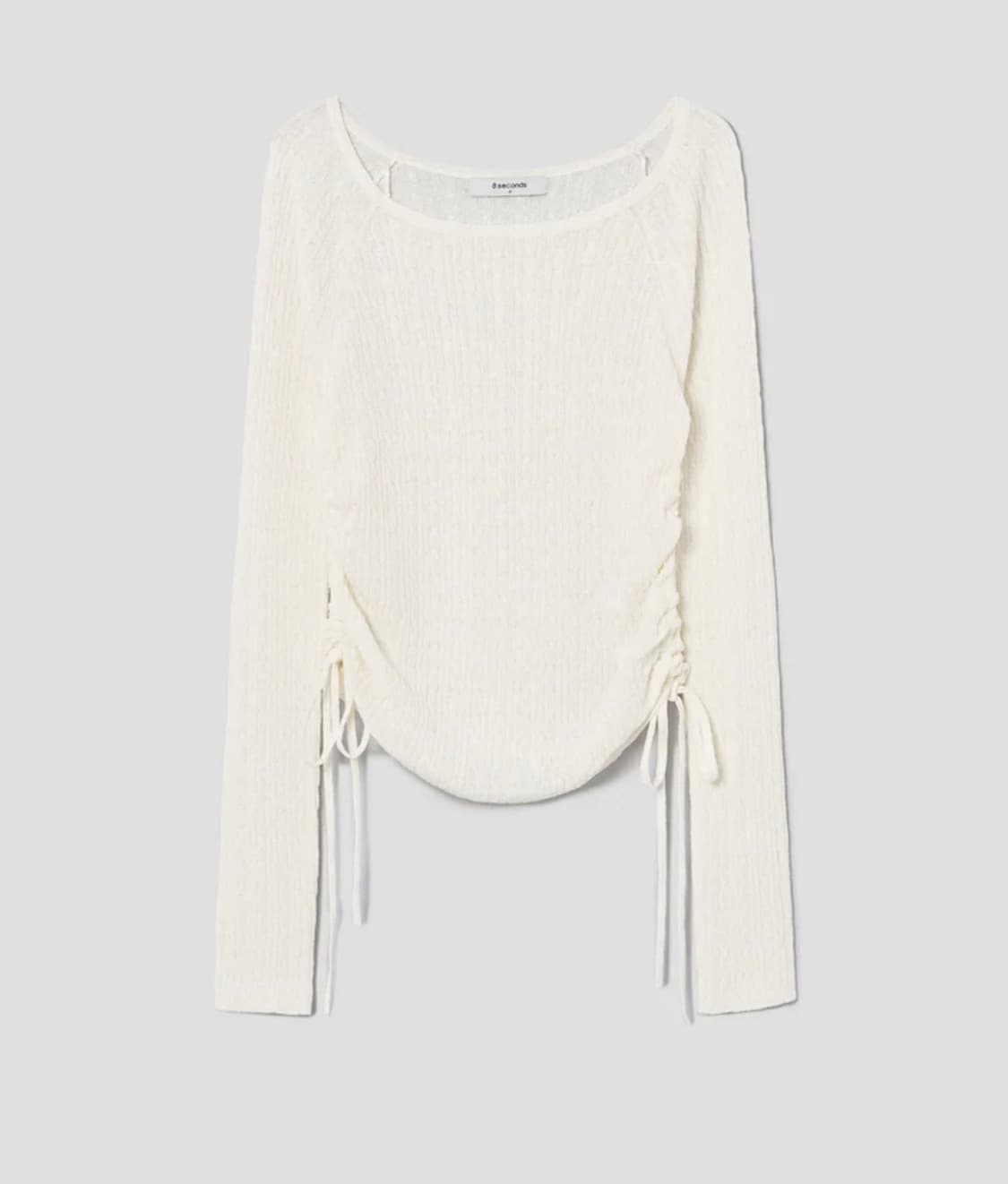 에잇세컨즈 케이블 사이드 셔링 긴소매 [아이보리-M] 상품이미지5