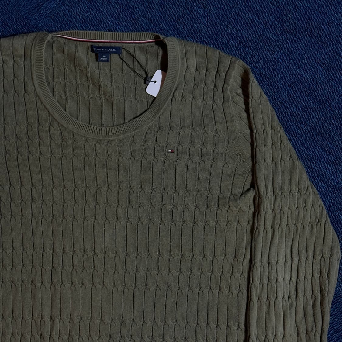 타미힐피거 케이블 니트 올리브 상품이미지2