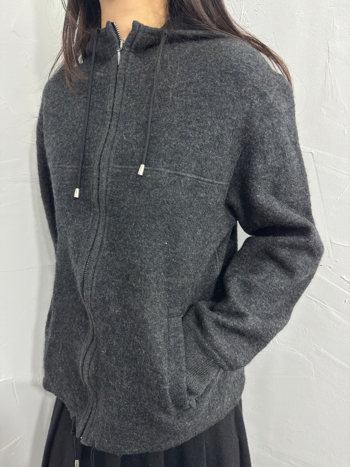 wool hood zipup 상품이미지4