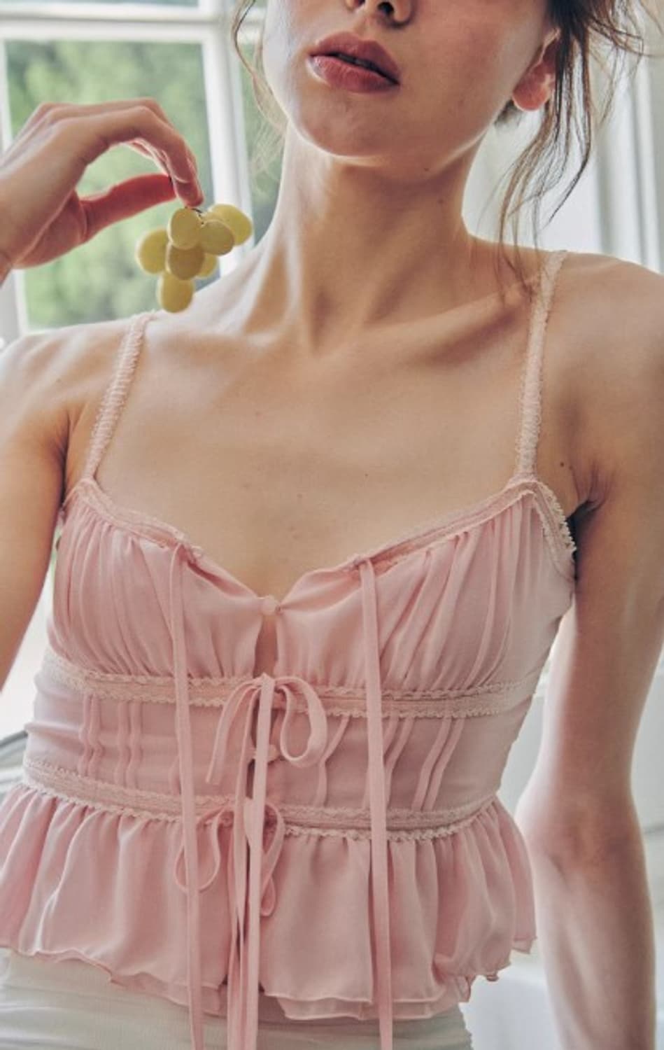 WHISPER BUTTON TOP PINK S SIZE 상품이미지5