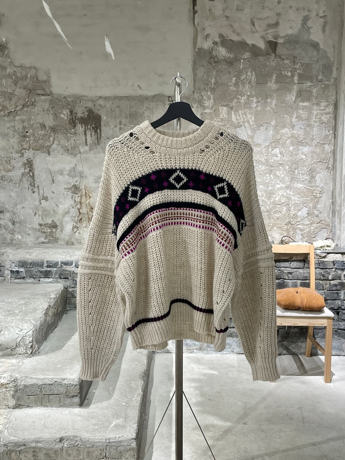 이자벨 마랑 아이보리 쿠퍼 자카드 스웨터 상품이미지1