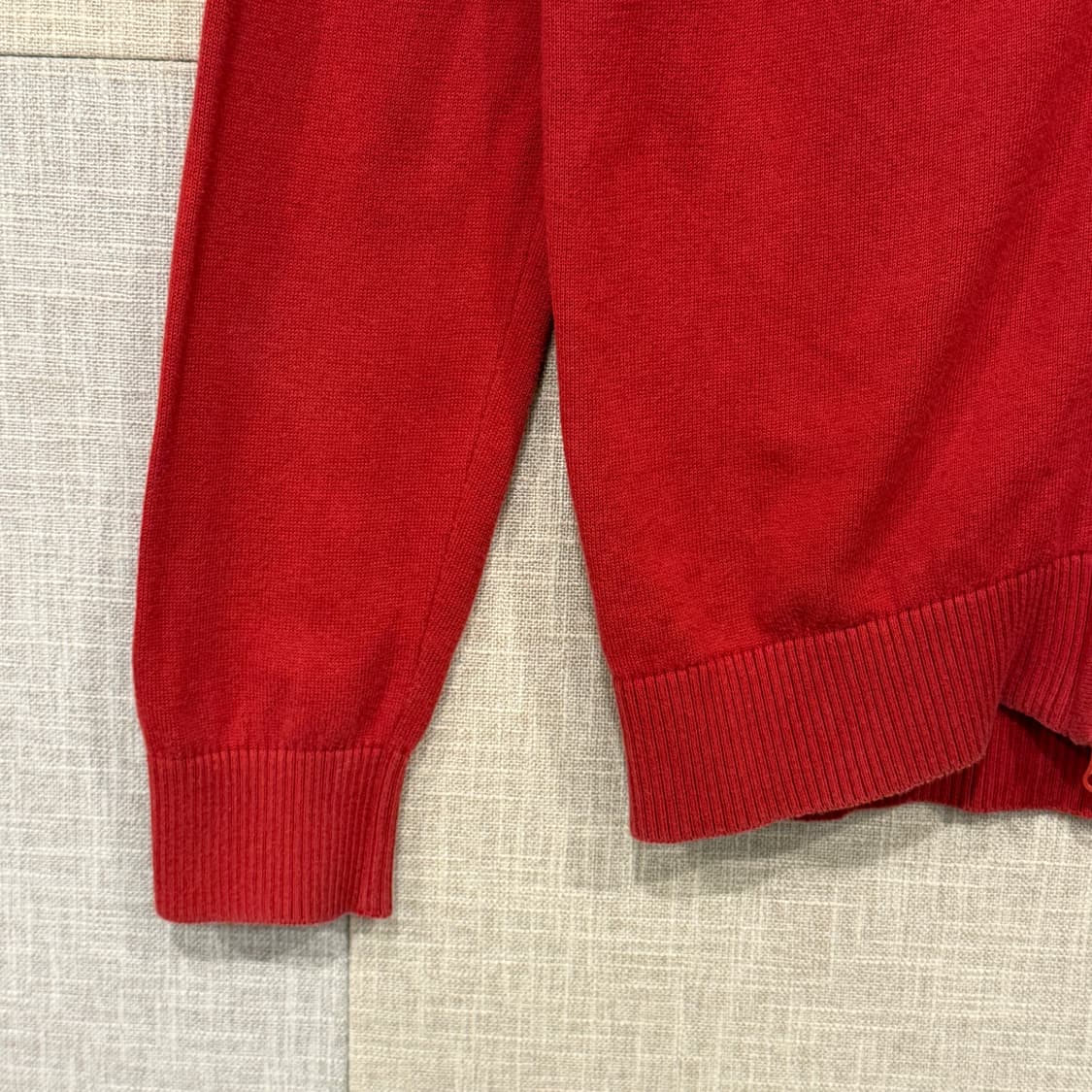 라코스테 라이브 투웨이 엘보우패치 니트 집업 4 레드 상품이미지5