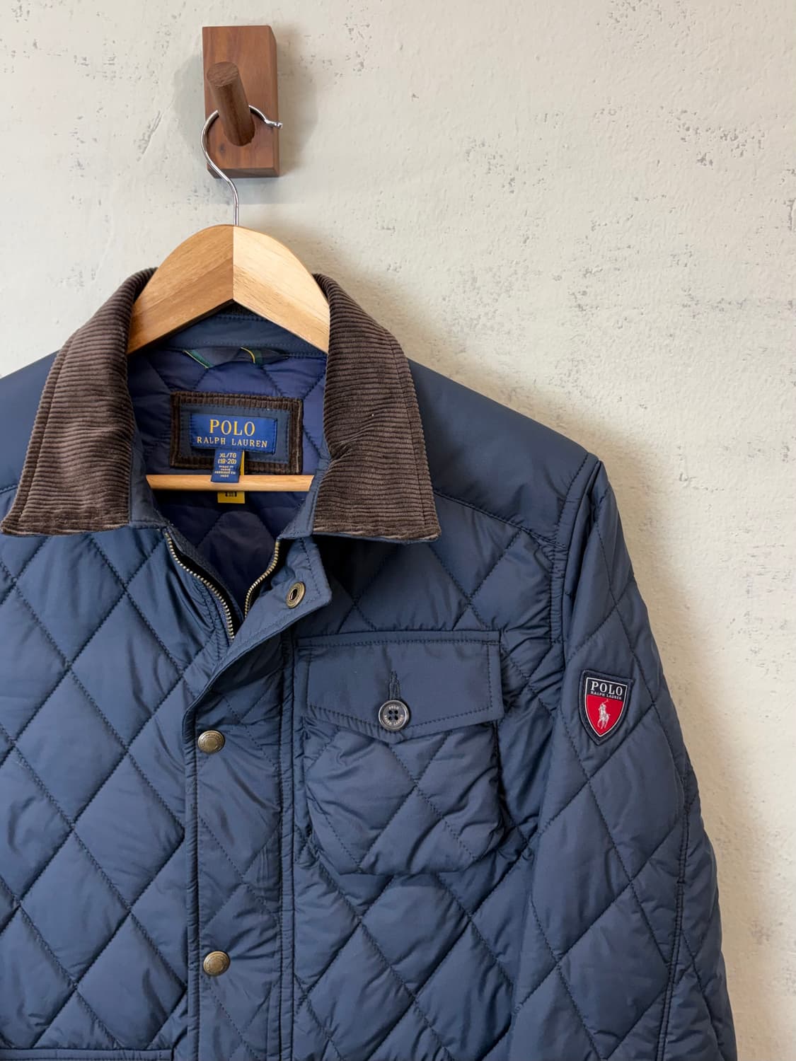 폴로랄프로렌 보이즈 큐알라벨 퀼팅 자켓 네이비 상품이미지4