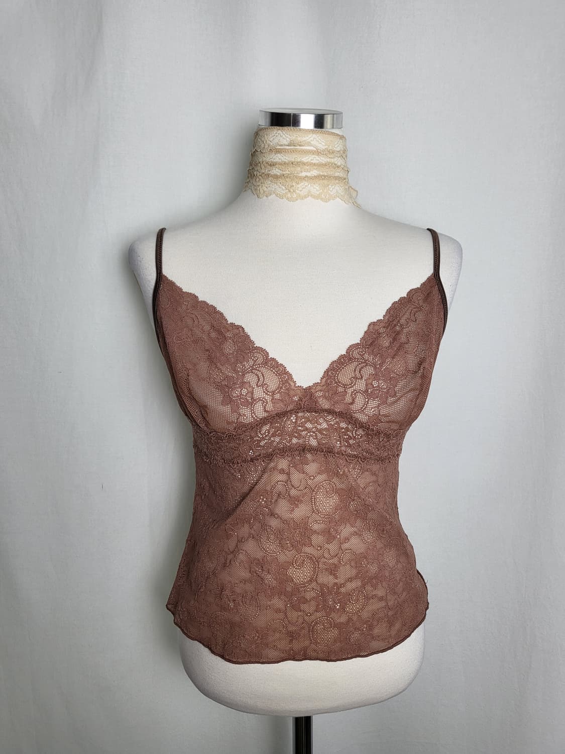 빈티지 브라운 숏 슬리브리스 상품이미지1