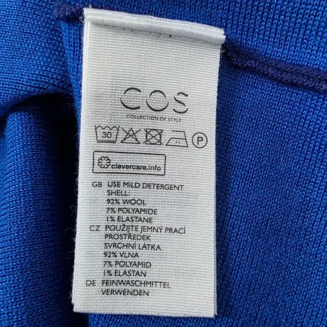 COS 코스 메리노 울 보트넥 니트 블루 55 상품이미지8