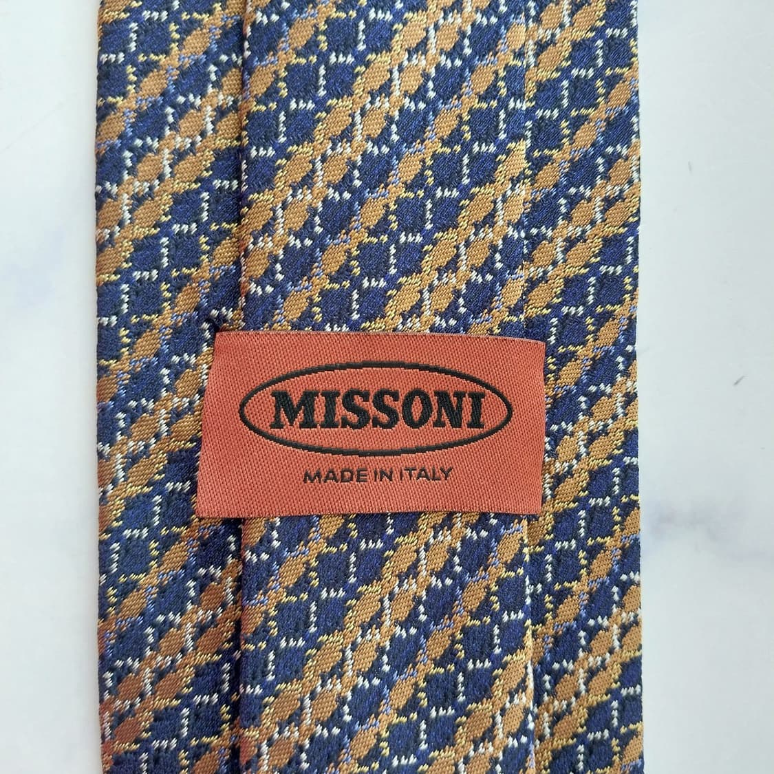미쏘니 실크 네이비 패턴 넥타이 8.4cm S~A+등급 K2474
 상품이미지9