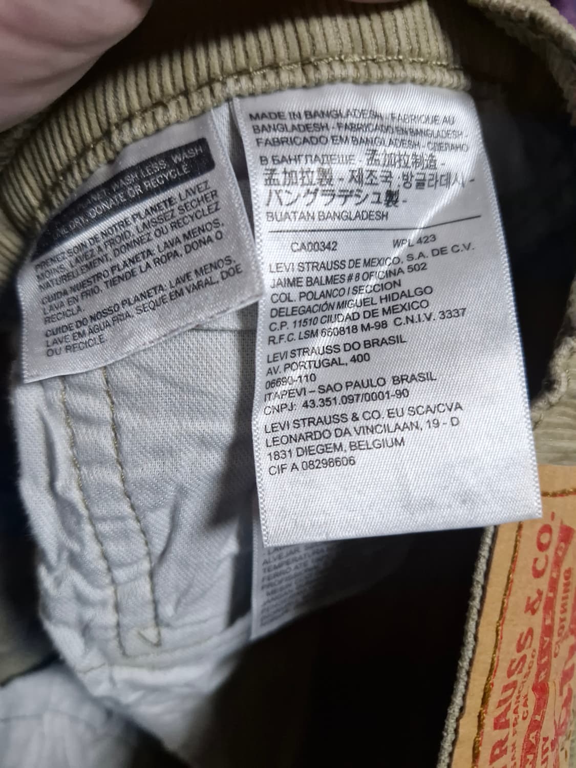 리바이스 골덴 코듀로이 팬츠 502 W31 L30 상품이미지5