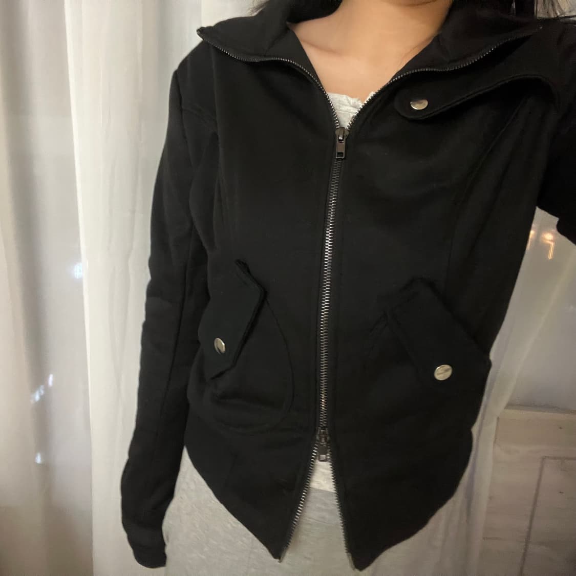 투웨이 집업자켓 블랙 상품이미지3