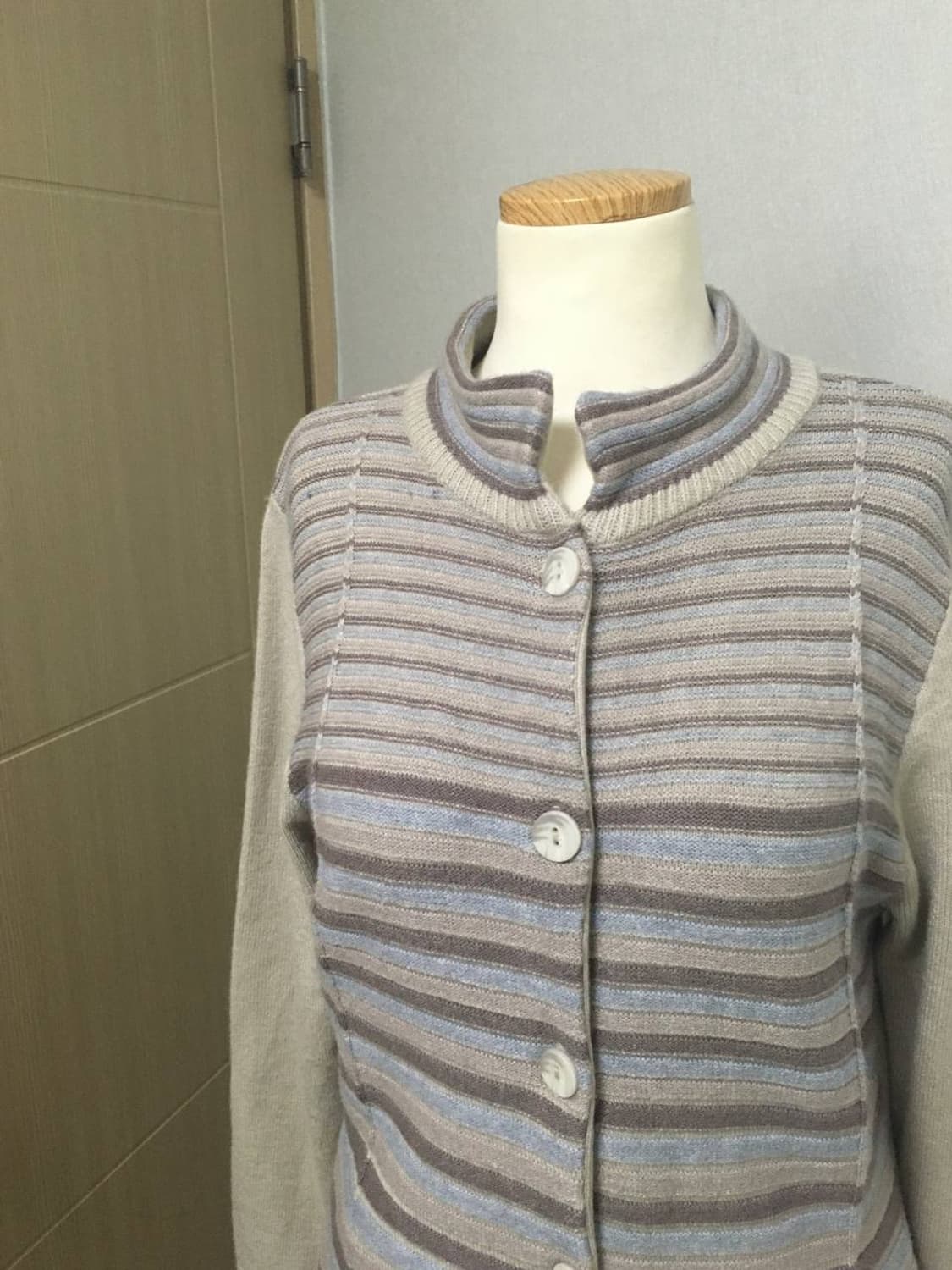 일본빈티지 줄무늬 니트 가디건 하구미 니혼진 카모메산장 너드룩 상품이미지3