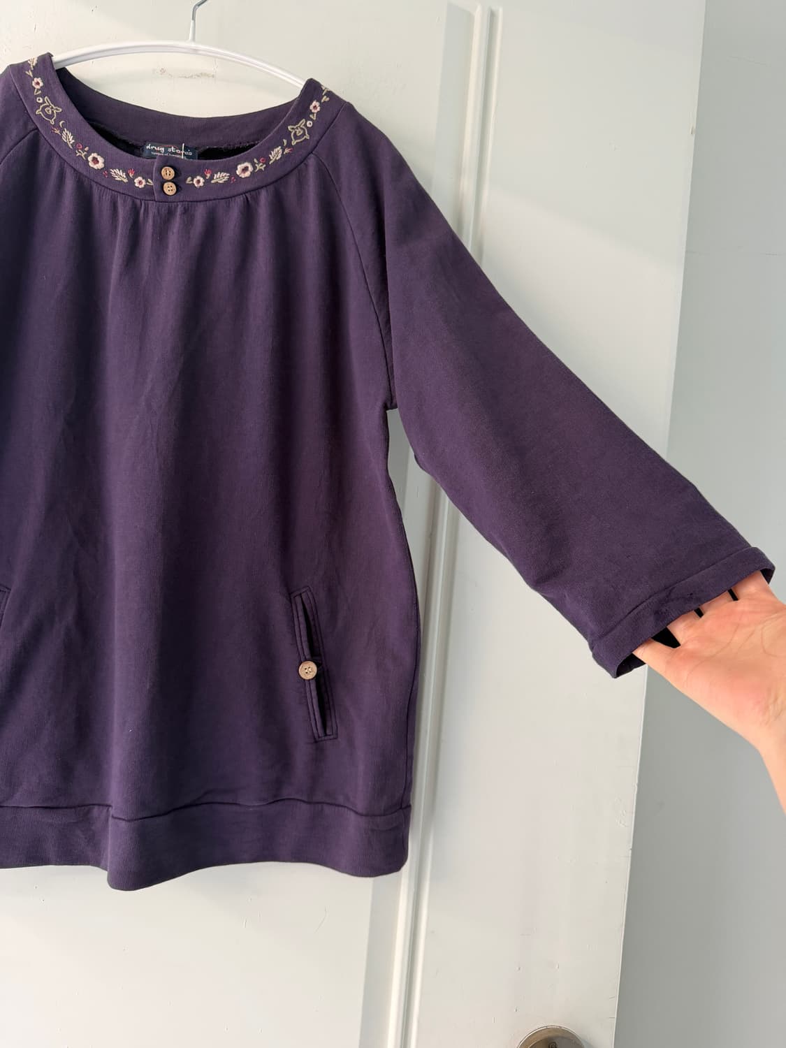 일본빈티지 drug store’s 모리 자수 스웻  상품이미지5