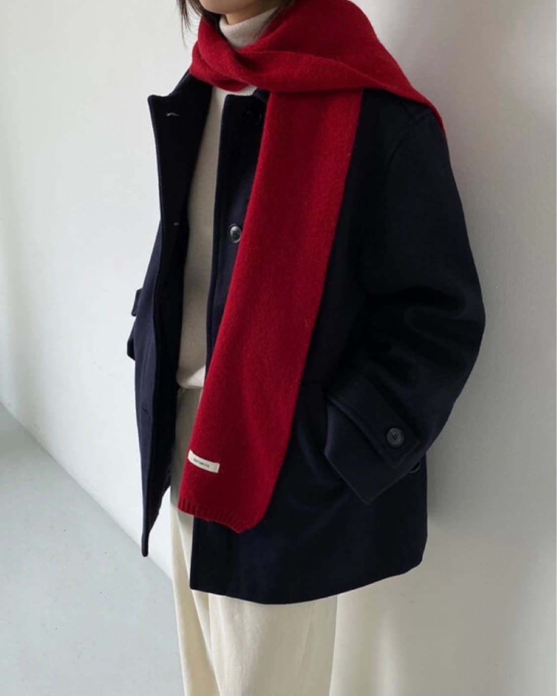 네이비 하프 코트 새상품 상품이미지1