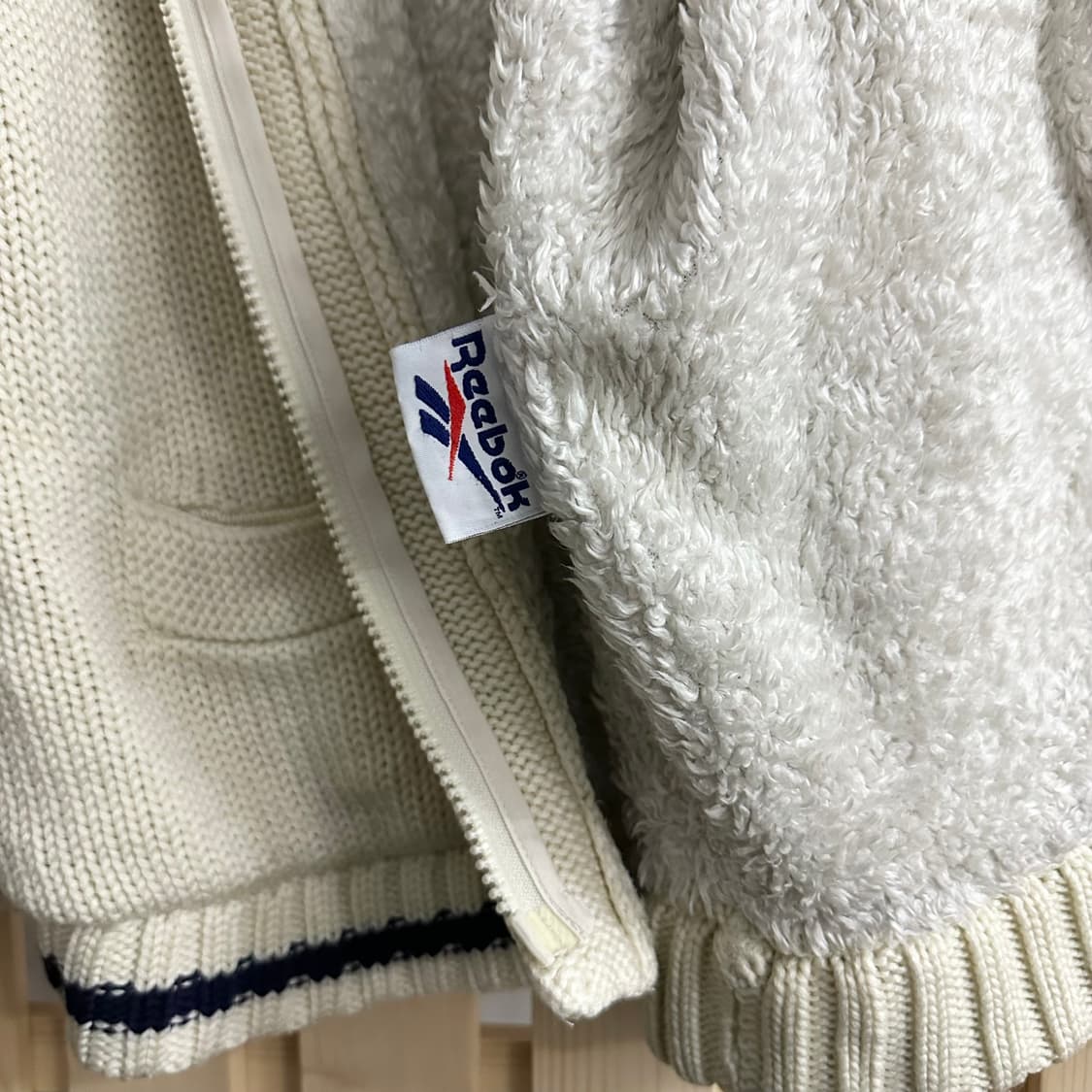 (L~XL) 리복 빅로고 헤비 스웨터 양털 니트 집업 상품이미지5