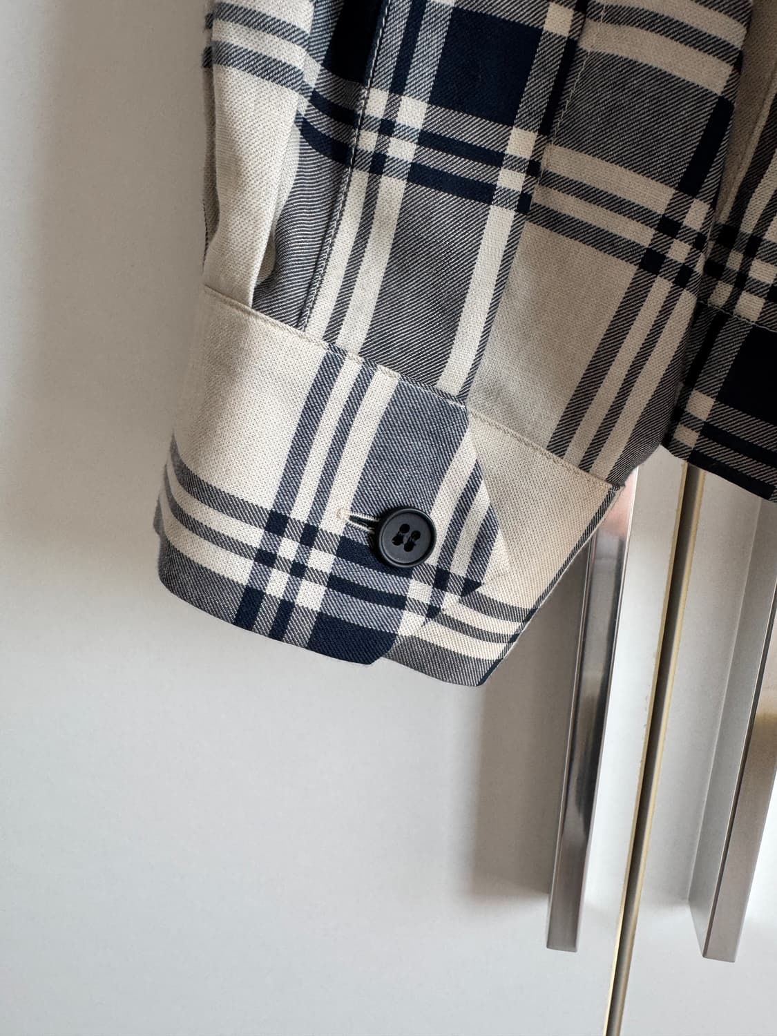 메종 마르지엘라 / 네이비 체크 스티치 셔츠 아이보리 / 40 상품이미지3