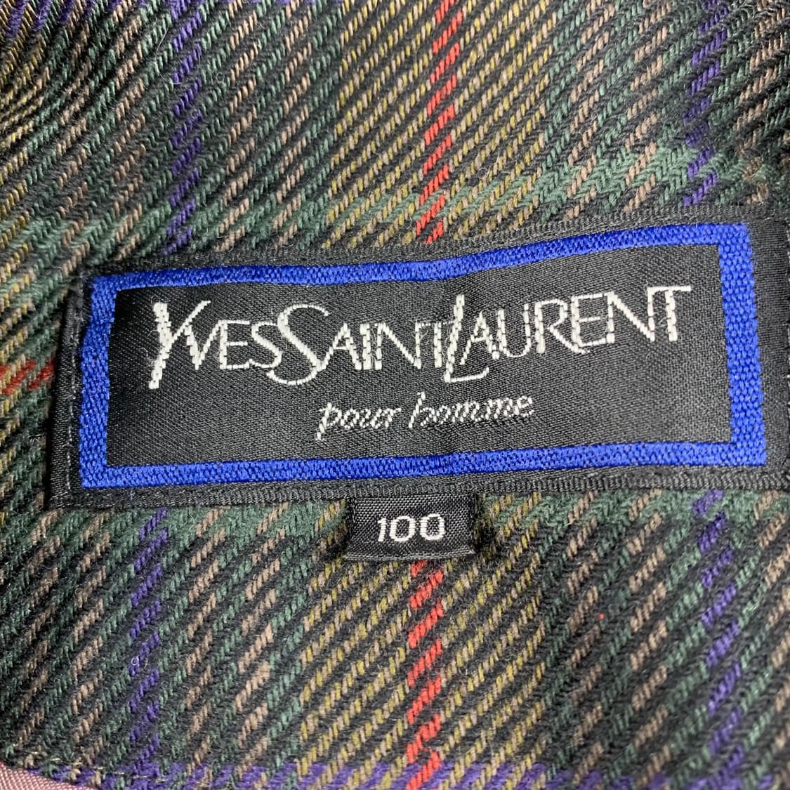 입생로랑 YSL 체크패턴 울 블루종 자켓  상품이미지6